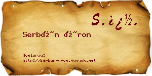 Serbán Áron névjegykártya